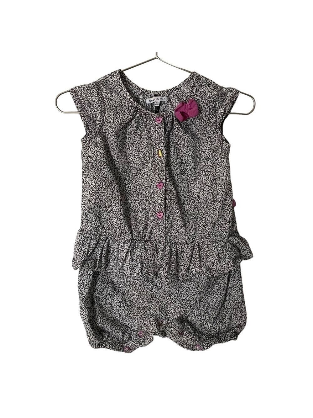 Souris Mini Romper Baby Girl 18 Months Animal Print 100% Cotton One Piece Jumper